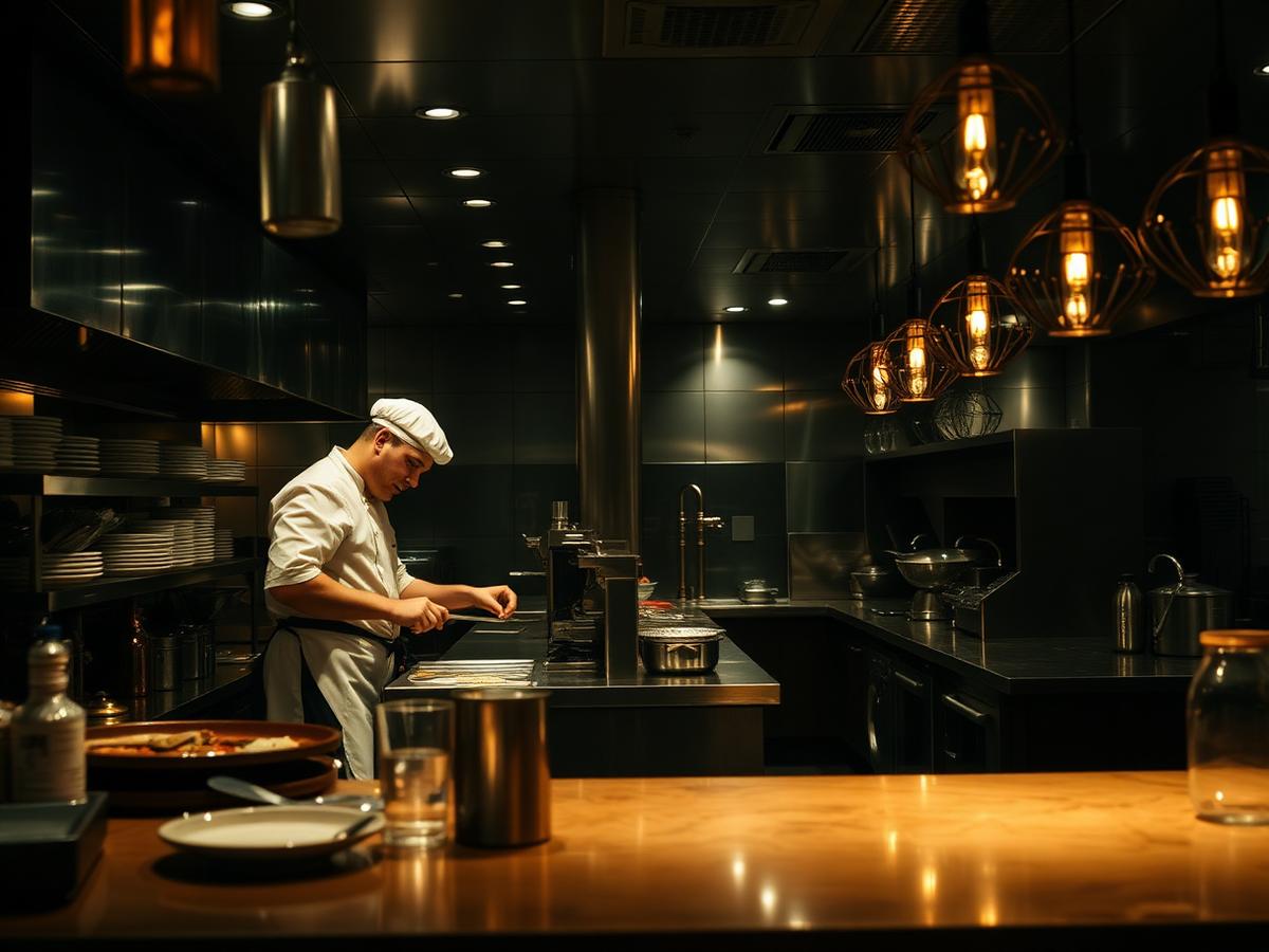 The open kitchen mid-service